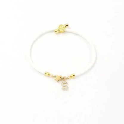 Personalized Initial Letter Adjustable Charm Bracelet