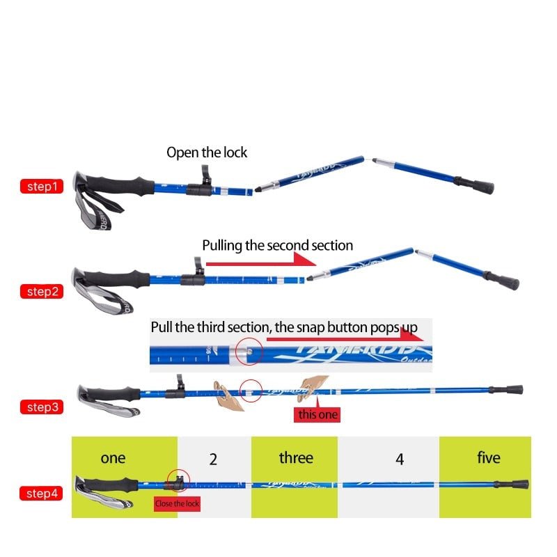 Lightweight Collapsible Hiking Sticks for Trekking & Walking