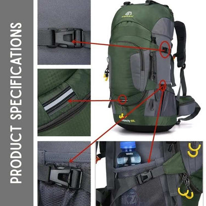 Large Waterproof Hiking Backpack