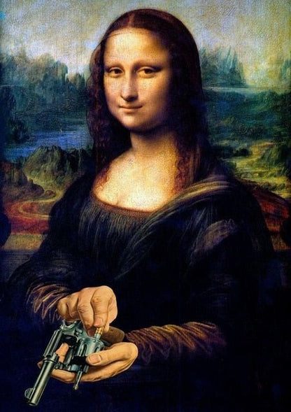 Humorous Mona Lisa Wall Art Canvas Print