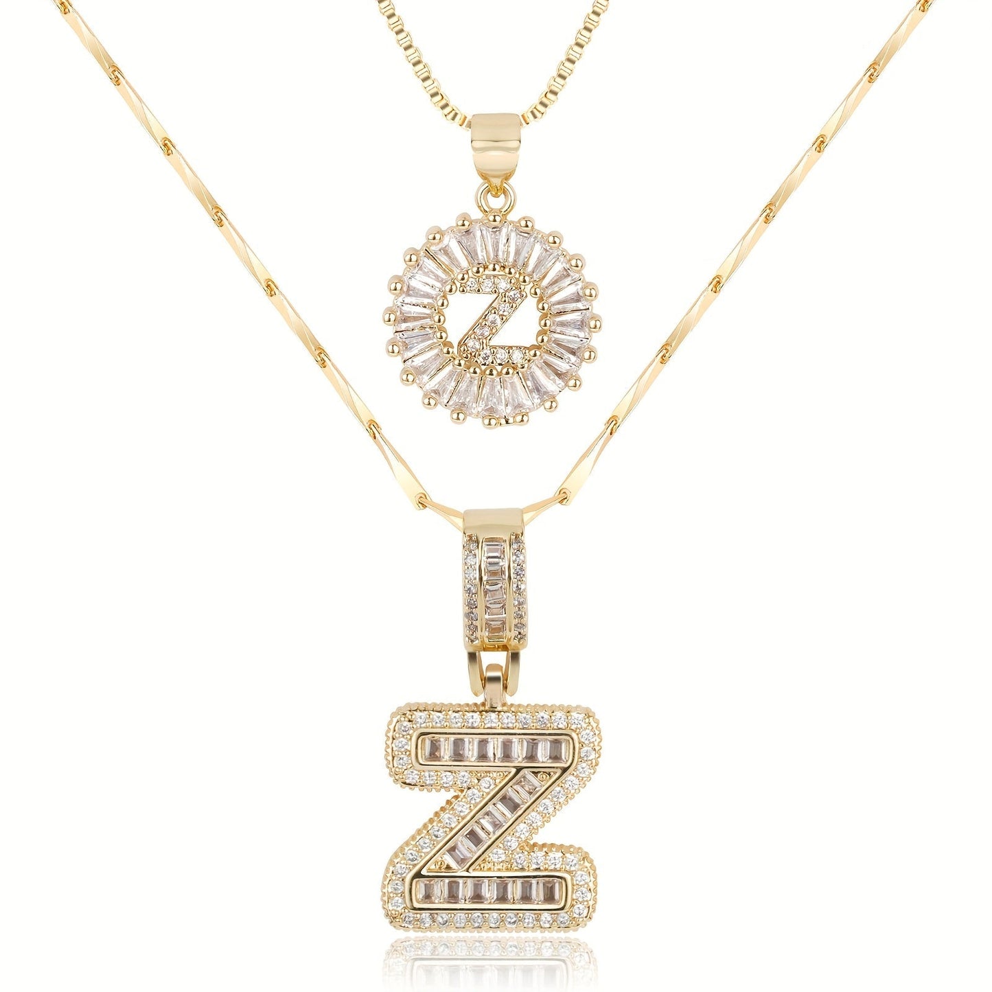 Personalized 14k Gold Initial Diamond Pendants