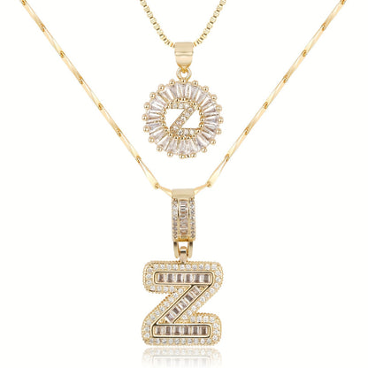 Personalized 14k Gold Initial Diamond Pendants