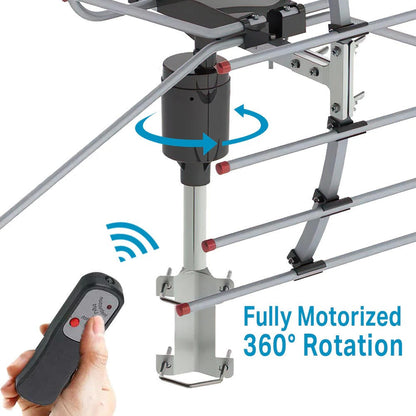Long Range Outdoor HDTV Antenna with 360 Motor