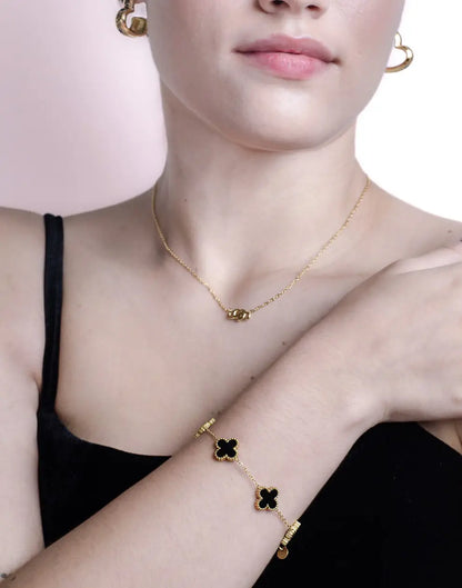 Lucky Four Leaf Clover Charm Bracelet