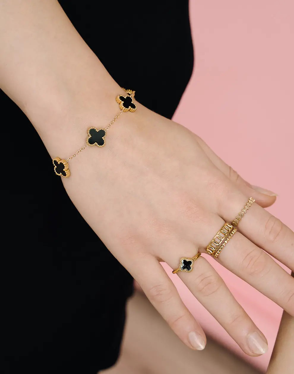 Lucky Four Leaf Clover Charm Bracelet