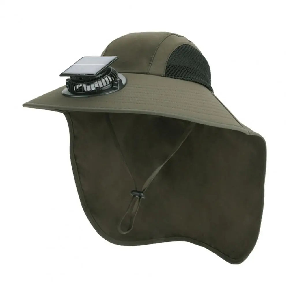 Sun Protection Summer Hat with Wide Brim & Fan