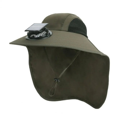 Sun Protection Summer Hat with Wide Brim & Fan