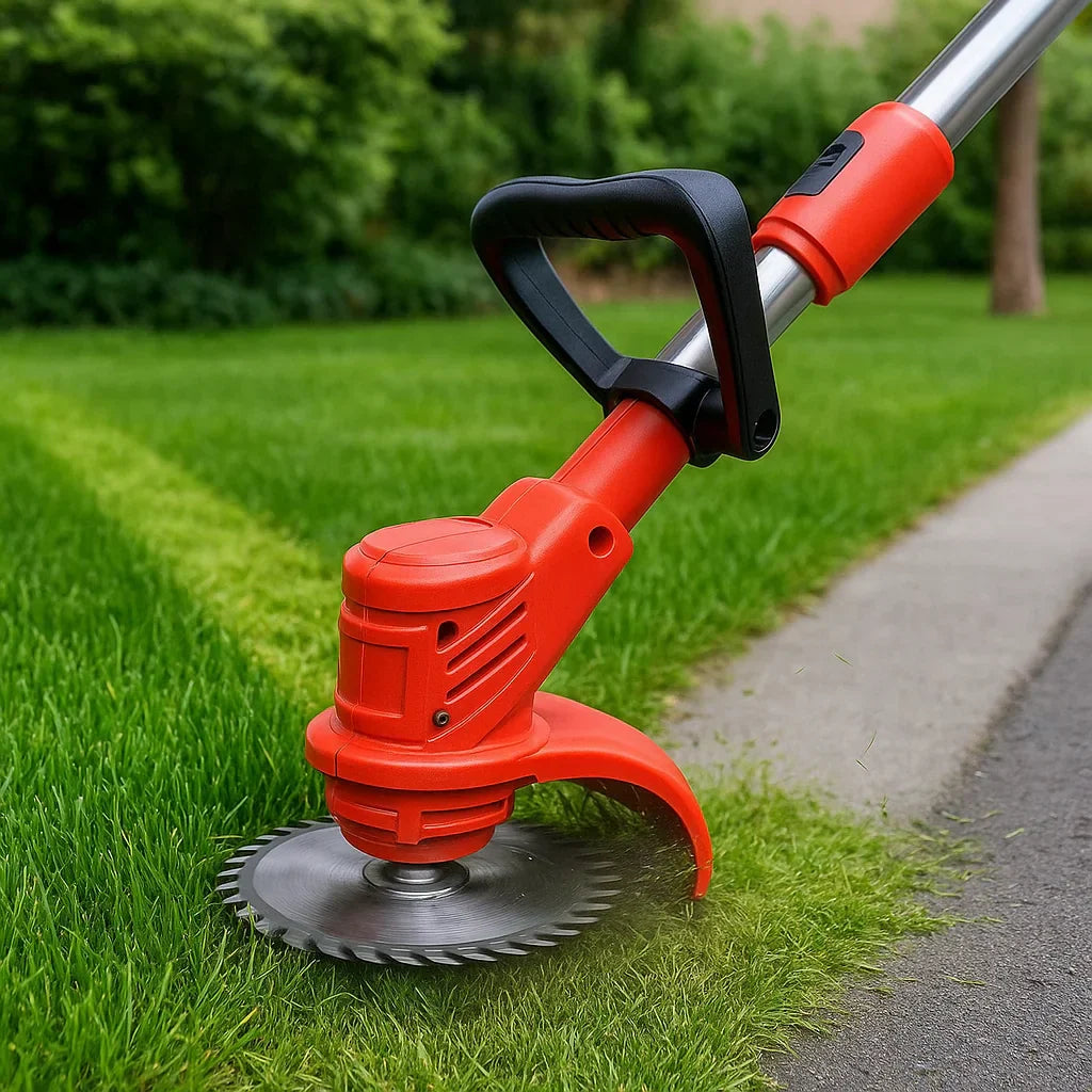 Wireless Lawn Trimmer with Adjustable Cutting Blade