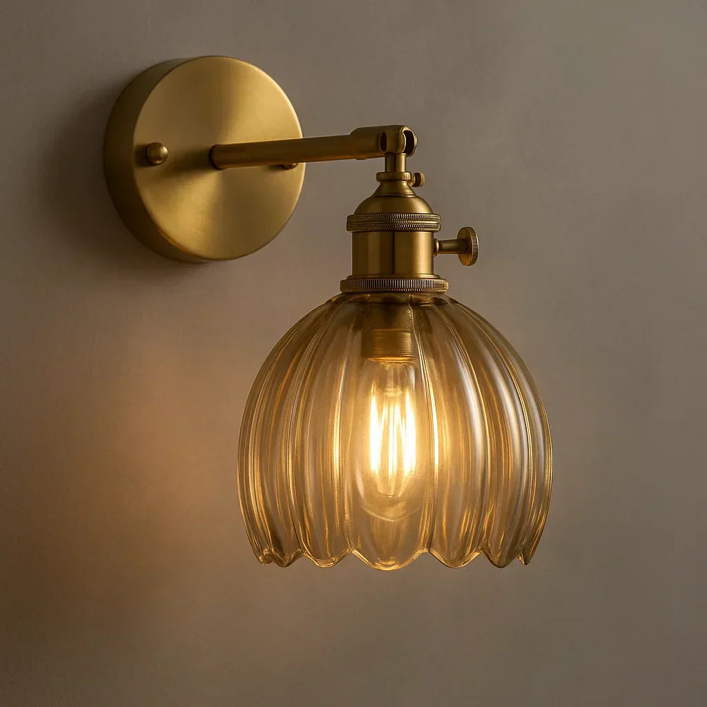Classic Tulip Shaped Wall Lamp Vintage Accent Light - Halri