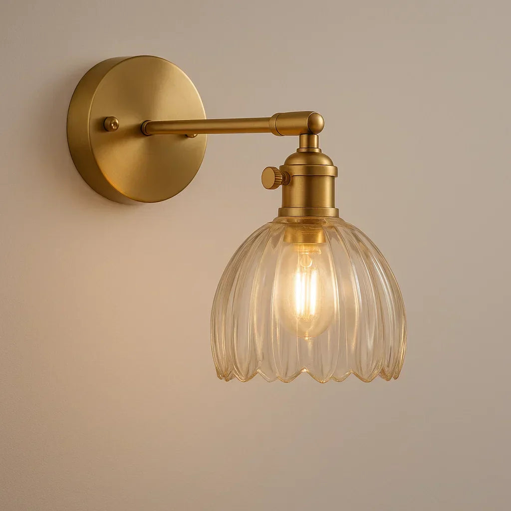 Classic Tulip Shaped Wall Lamp Vintage Accent Light
