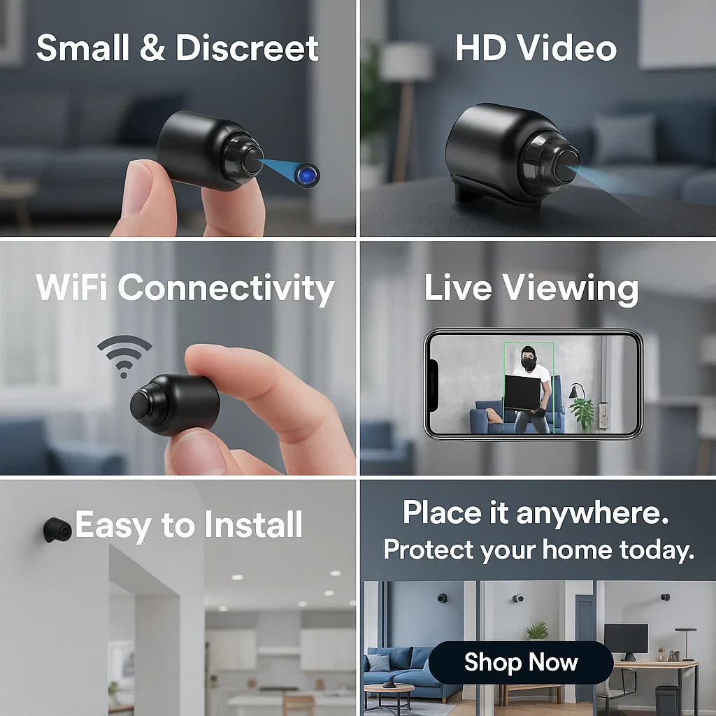 Compact WiFi Home Camera Night Vision Wireless HD Baby Pet Monitor