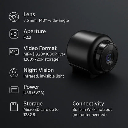 Compact WiFi Home Camera Night Vision Wireless HD Baby Pet Monitor