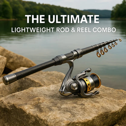 Portable Collapsible Fishing Rod and Reel Set