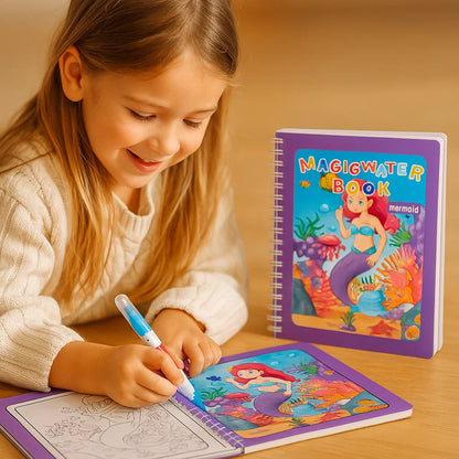 Colorful Kids Watercolor Painting Book Set with Brush