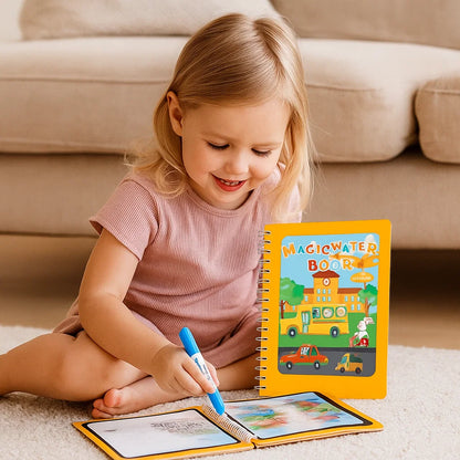 Colorful Kids Watercolor Painting Book Set with Brush - Halri