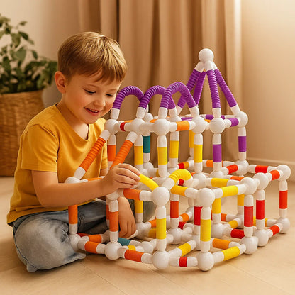 Colorful Kids Magnetic Construction Blocks Set