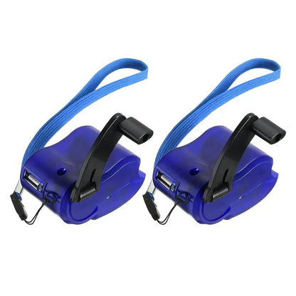 Compact Hand Crank Power Bank with USB and LED Light