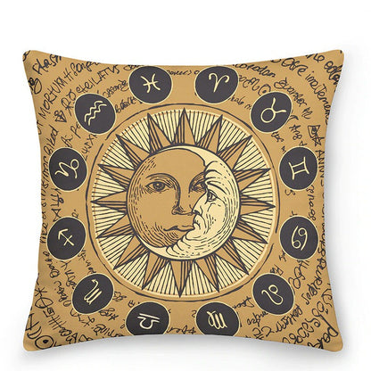 Colorful Astrology Sun Moon Throw Pillows