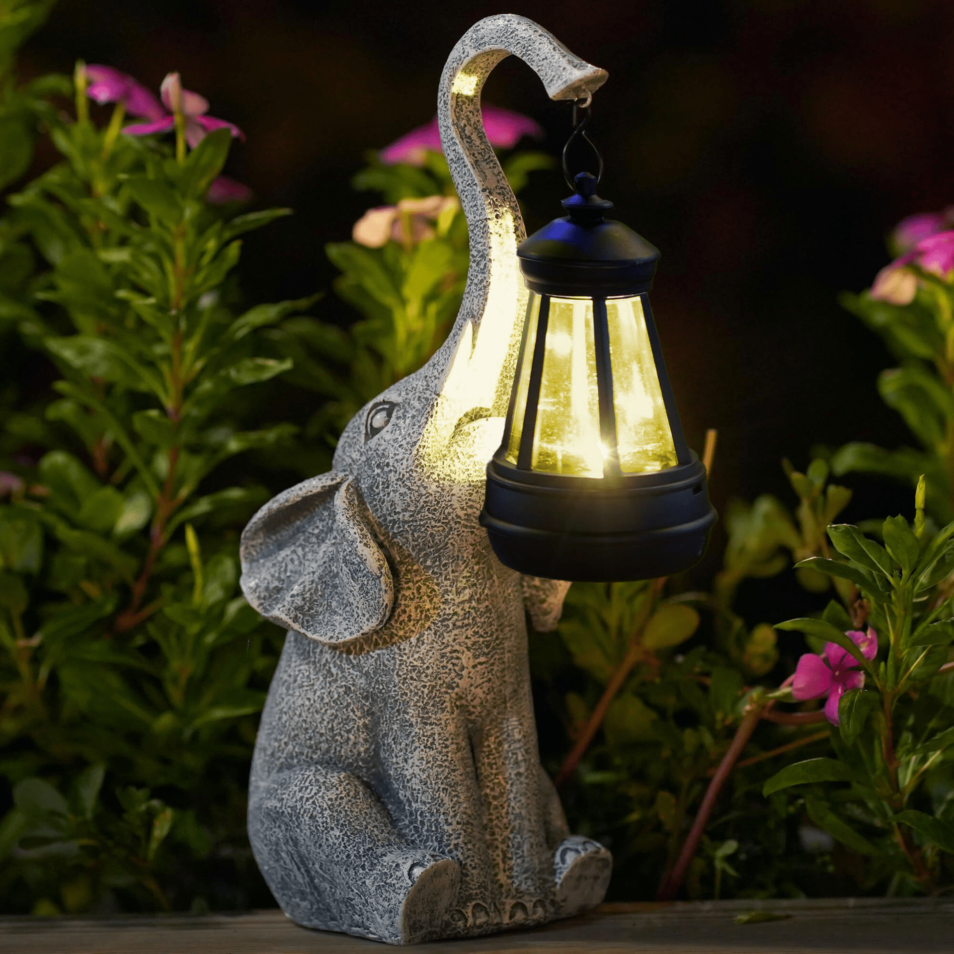 Outdoor Solar Powered Elephant Garden Lamp - Halri