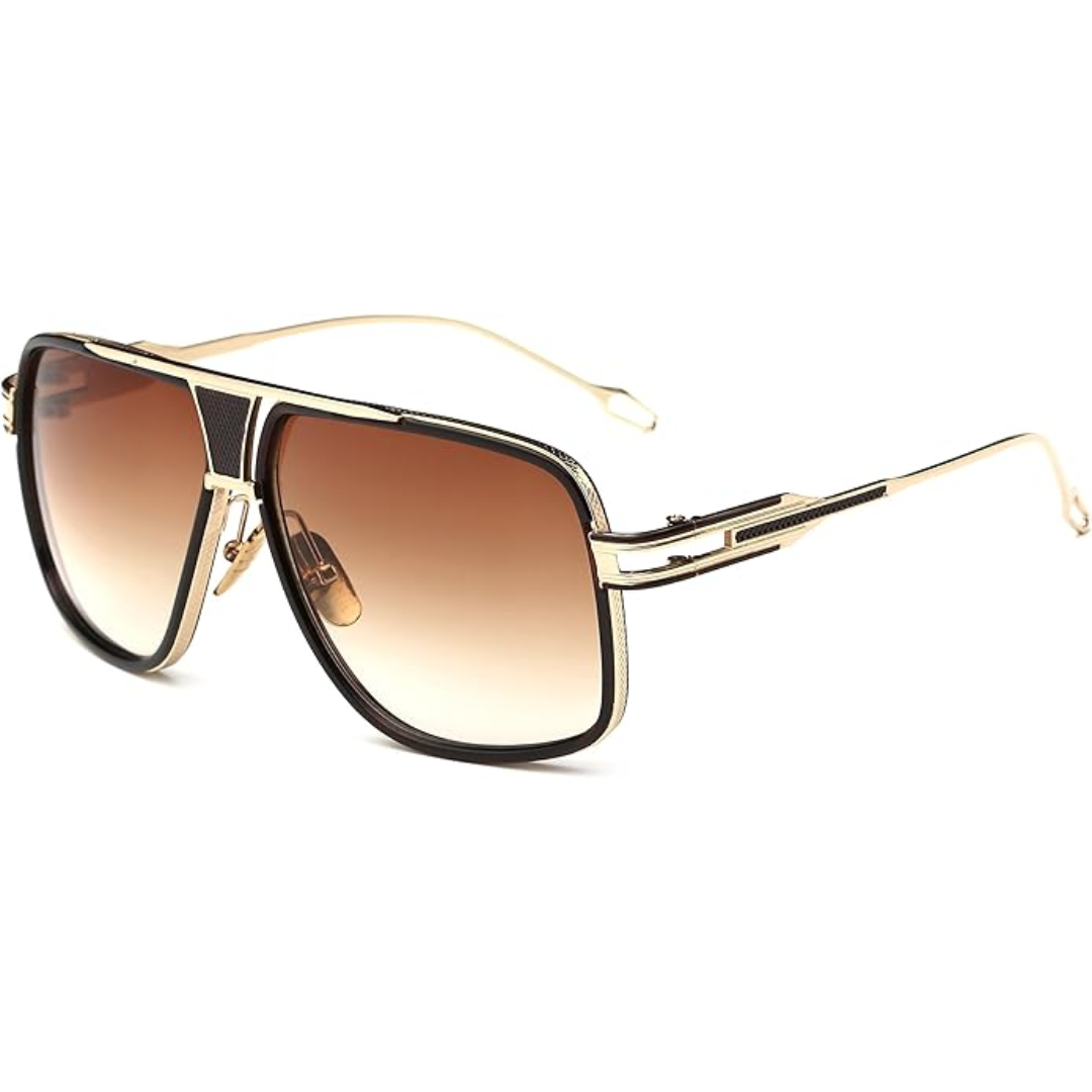 Men's Classic Pilot Sunglasses with Metal Frame and UV Protection
