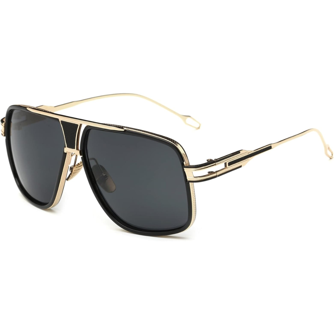 Men's Classic Pilot Sunglasses with Metal Frame and UV Protection