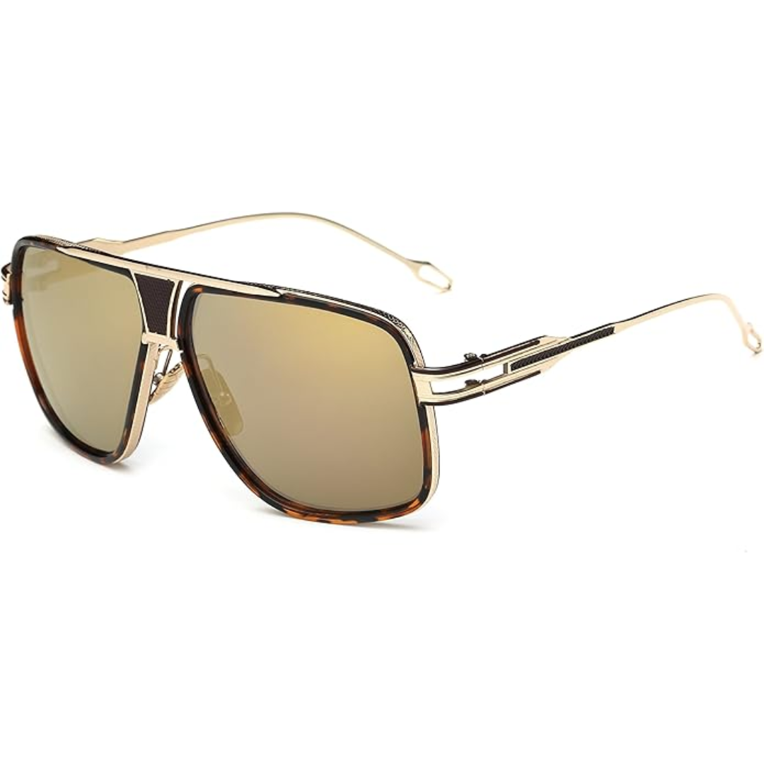 Men's Classic Pilot Sunglasses with Metal Frame and UV Protection