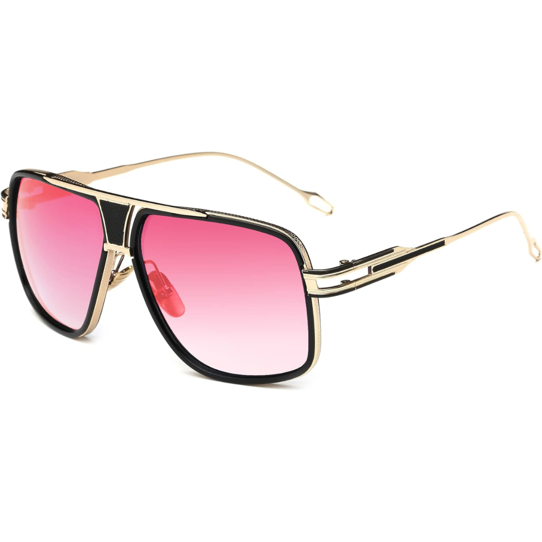 Men's Classic Pilot Sunglasses with Metal Frame and UV Protection