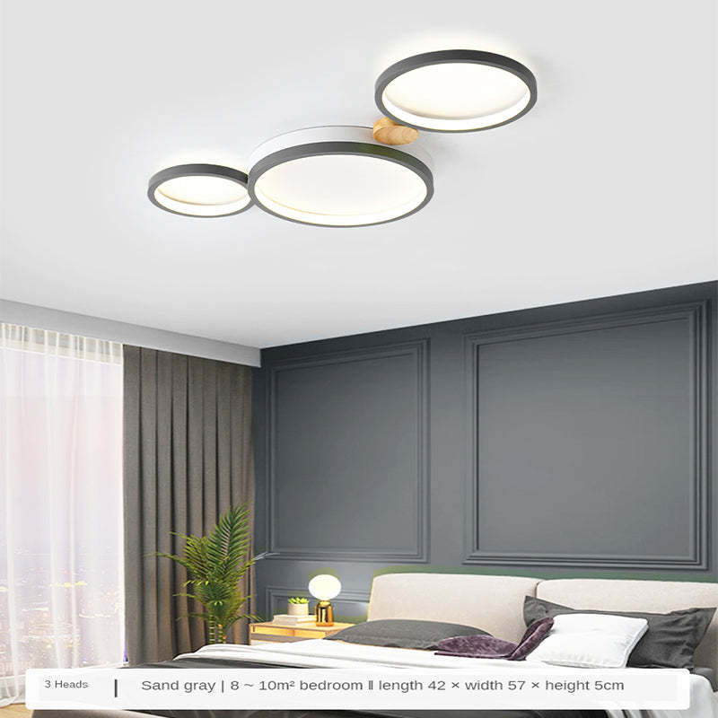 Soft Globe Ceiling Lamp for Bedroom in White and Gray