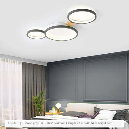 Soft Globe Ceiling Lamp for Bedroom in White and Gray