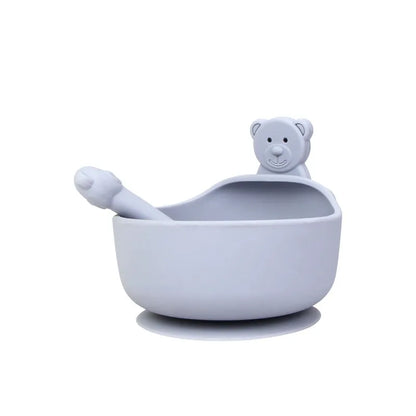 Soft Silicone Baby Feeding Bowl with Spoon Set