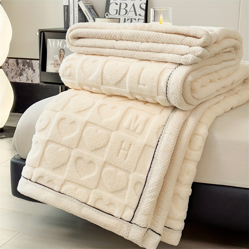 Cozy Soft Coral Fleece Throw Blanket