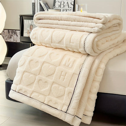 Cozy Soft Coral Fleece Throw Blanket