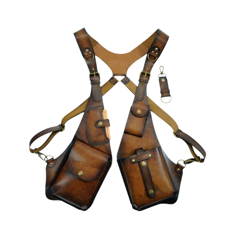 Vintage Leather Crossbody Satchel Bag