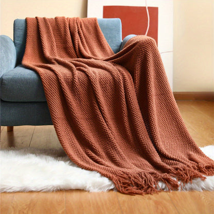 Soft Plush Throw Blanket with Tassels - Halri