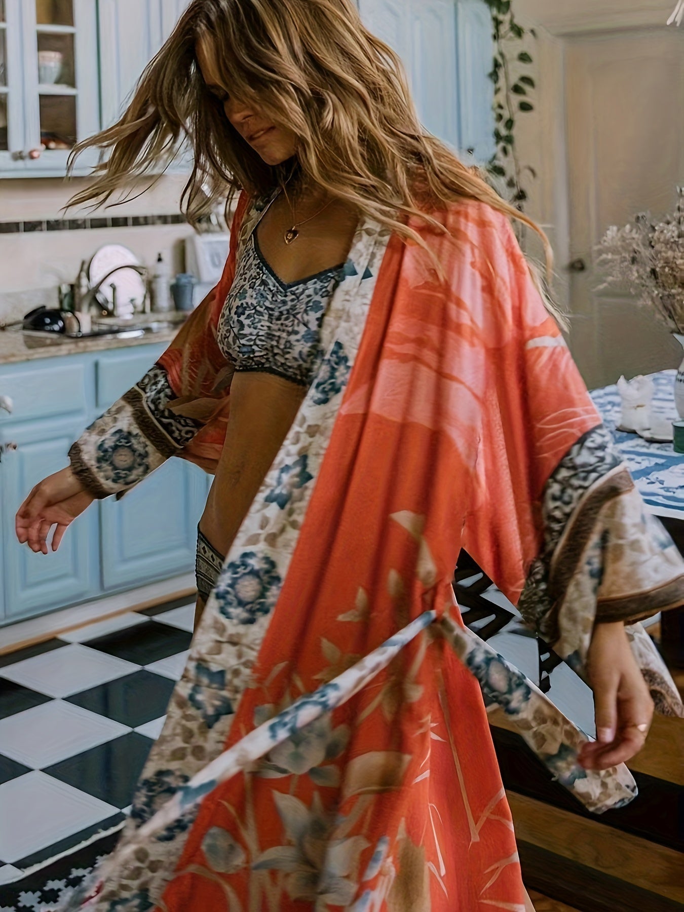 Vibrant Floral Summer Beach Cover Up