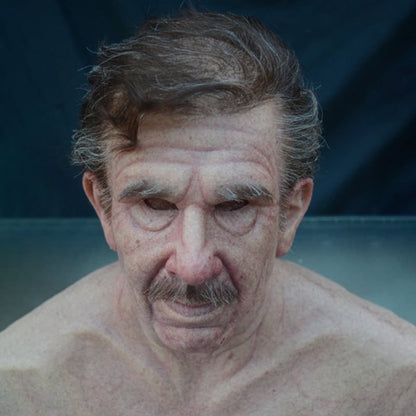Scary Old Man Halloween Mask Costume