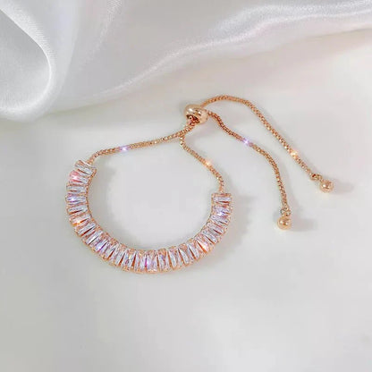 Sparkling Crystal Silver Tennis Arm Band - Halri