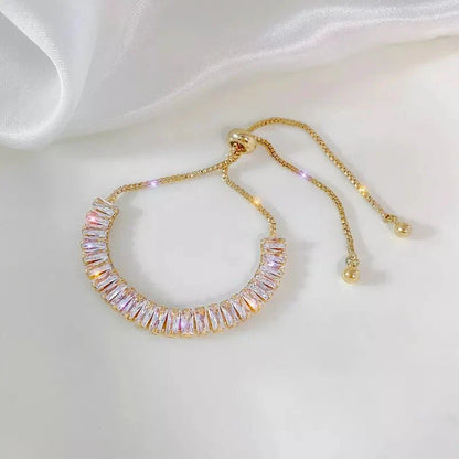 Sparkling Crystal Silver Tennis Arm Band