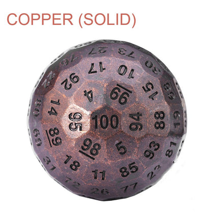 Unique 100 Side Metal Dice for Party Games