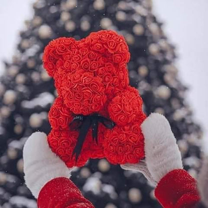 Romantic Rose Teddy Bear | 9" Luxurious Red Bear - Until Times Up