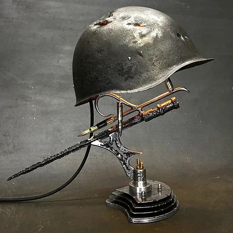 Unique Resin Desk Lamp with Helmet Design - Halri