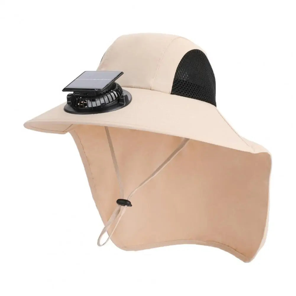 Sun Protection Summer Hat with Wide Brim & Fan