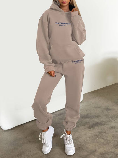 Comfortable Women's Sweatpants Hoodie Outfit Set