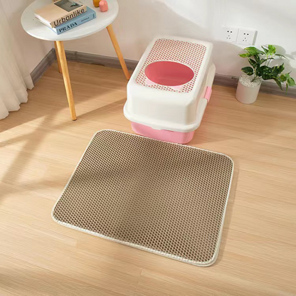 Pet Litter Mat with Double Layer Trap and Grip Base
