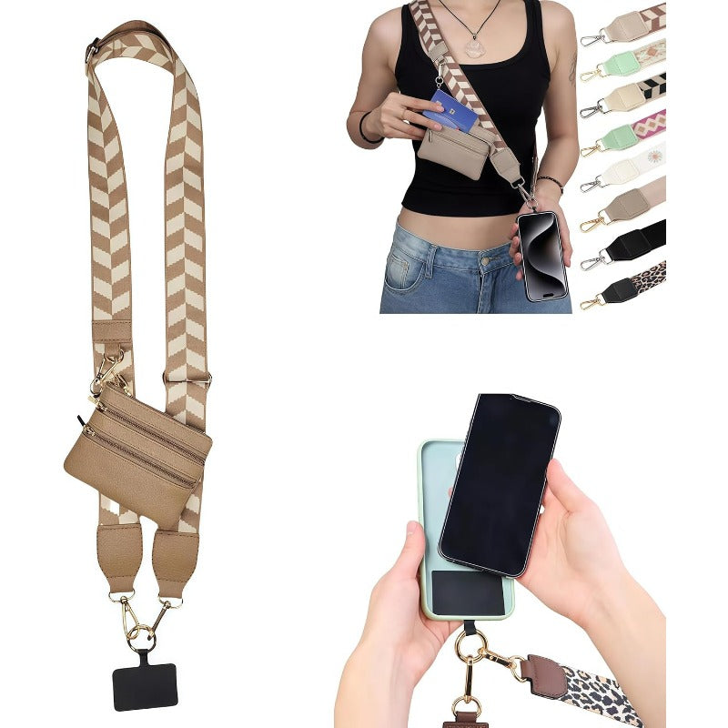 Fashion Crossbody Phone Strap with Removable Card Holder