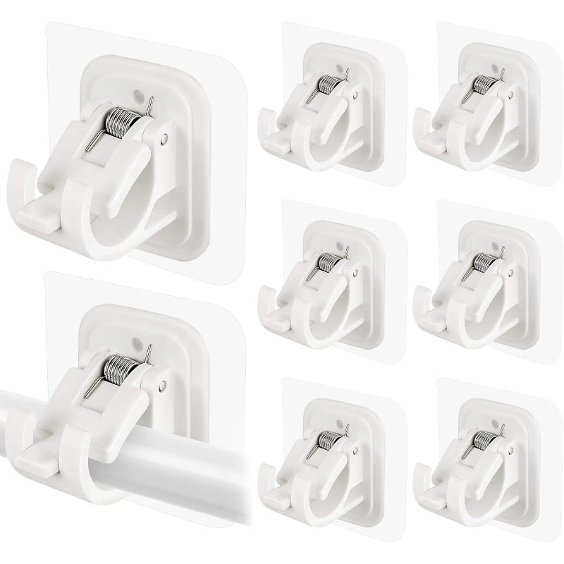 Easy Fit Curtain Rod Wall Brackets - No Drill Required