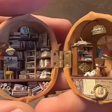 Small Wooden Illuminated House Decoration - Halri