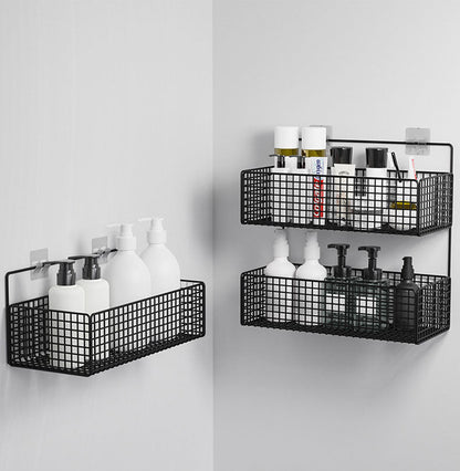 Wall-Mounted Bathroom Shelves – No Drilling, Elegant Floating Shower Shelf for Space-Saving Storage and Organization-3