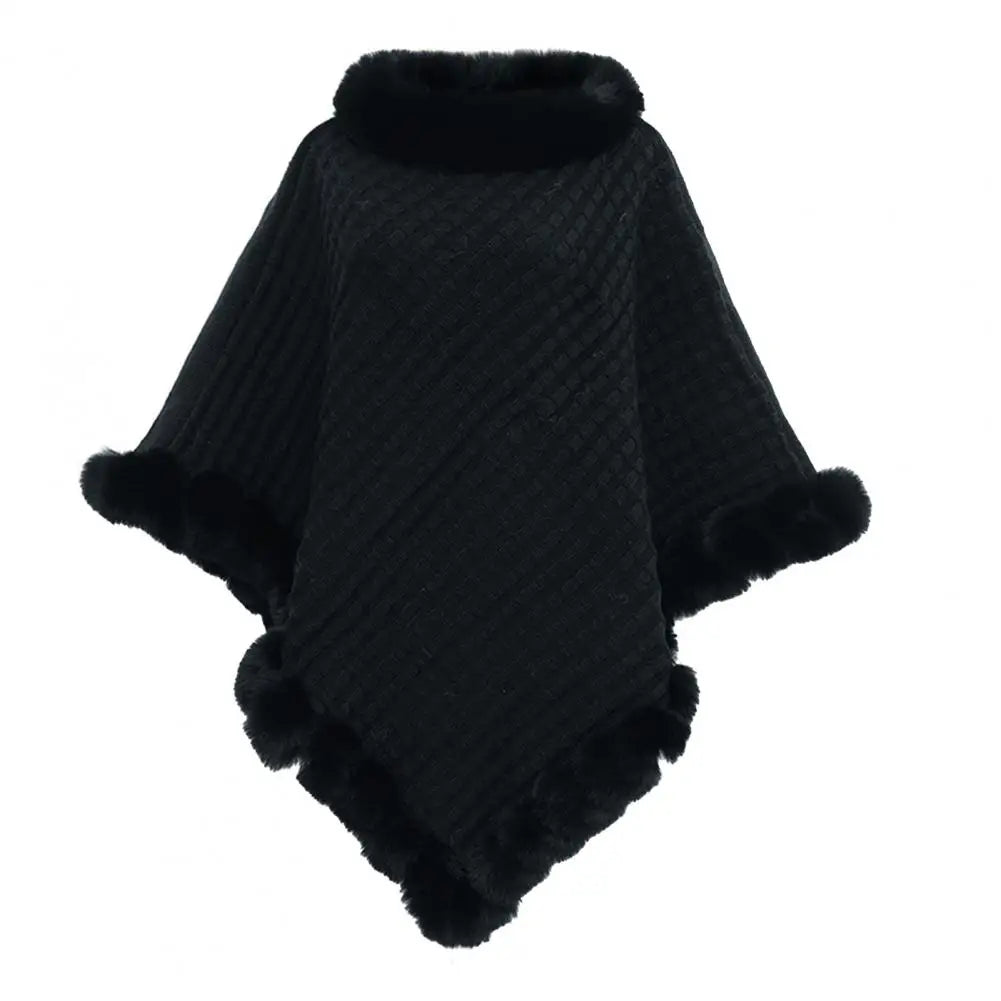 Soft Faux Fur Wrap Coat for Ladies