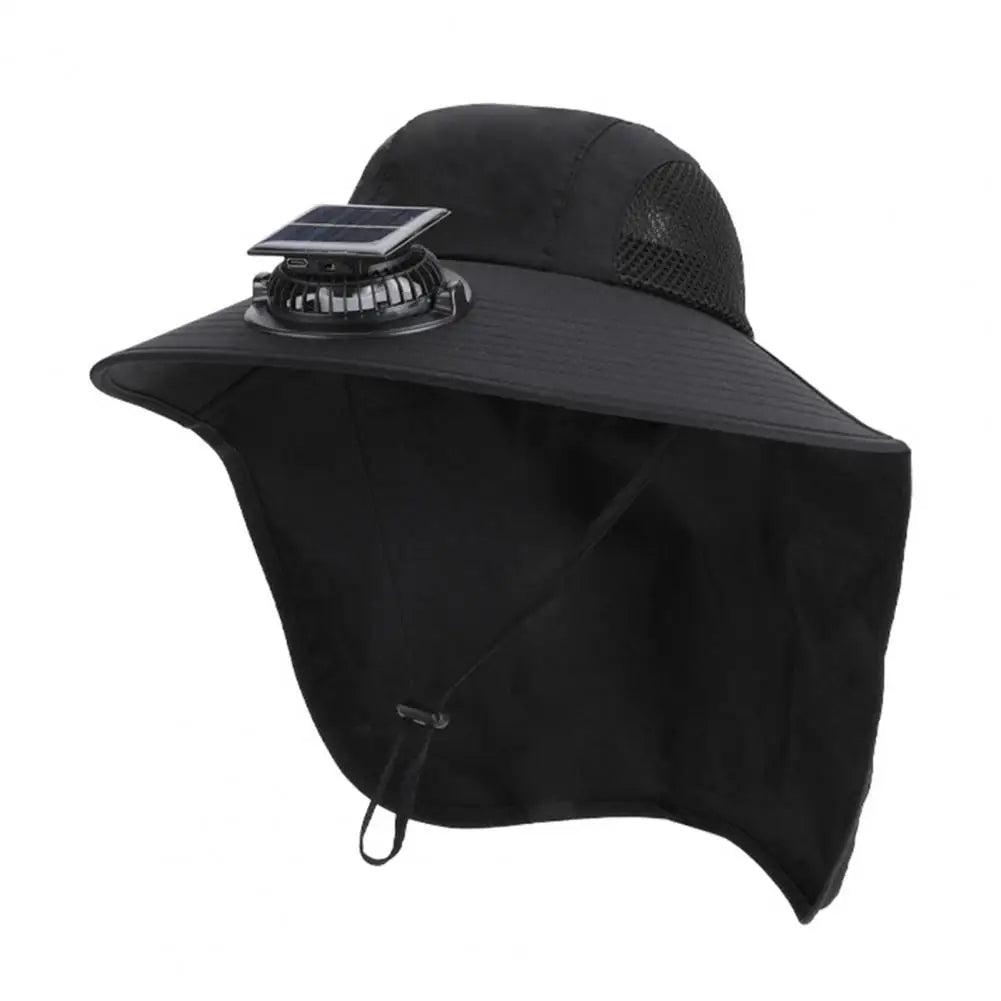 Sun Protection Summer Hat with Wide Brim & Fan